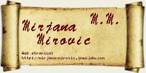 Mirjana Mirović vizit kartica